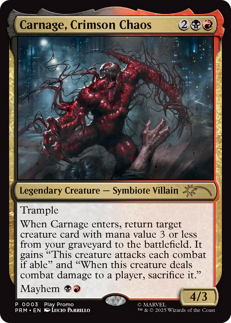 Carnage, Crimson Chaos [Wizards Play Network 2025] | Magic Magpie