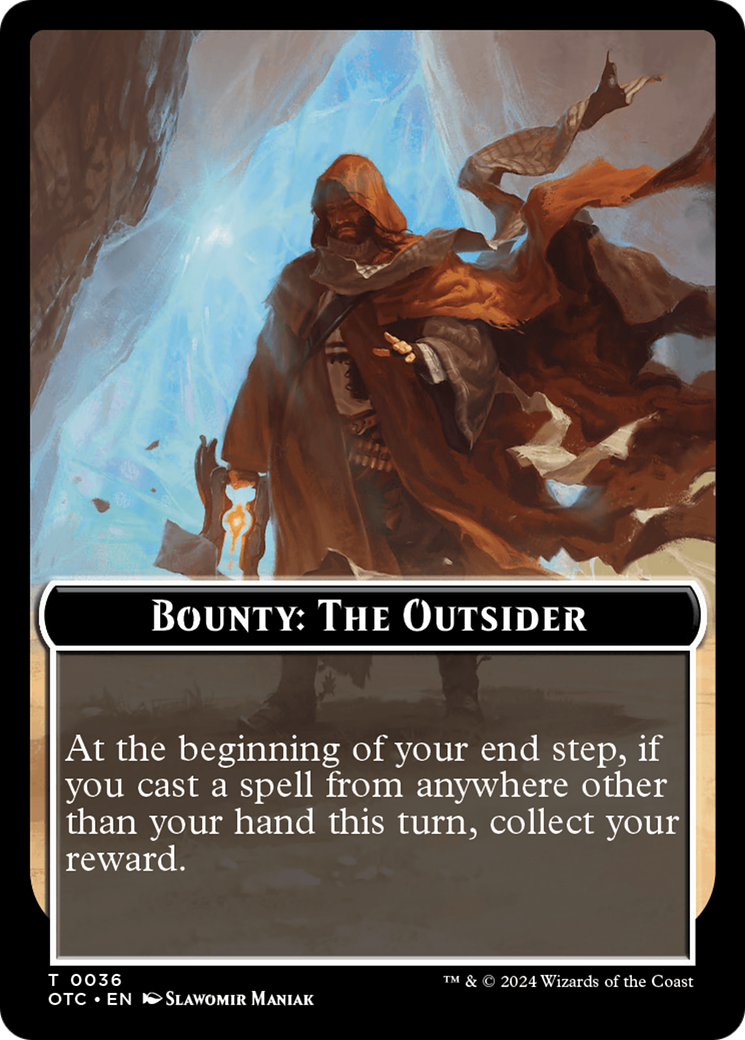 Bounty: The Outsider // Bounty Rules Double-Sided Token [Outlaws of Thunder Junction Commander Tokens] | Magic Magpie