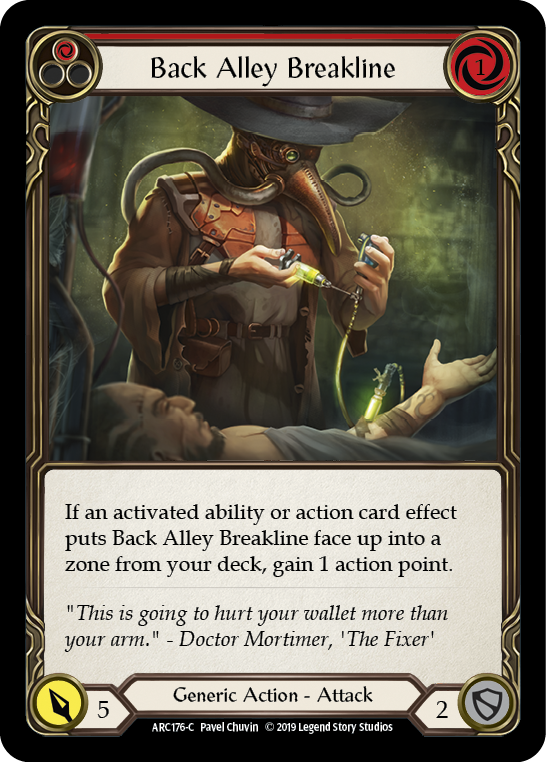 Back Alley Breakline (Red) [ARC176-C] (Arcane Rising)  1st Edition Rainbow Foil | Magic Magpie