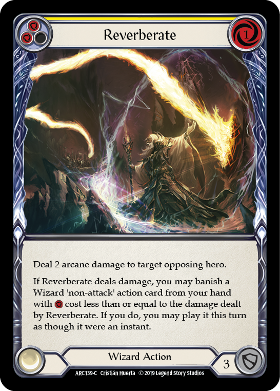 Reverberate (Yellow) [ARC139-C] (Arcane Rising)  1st Edition Rainbow Foil | Magic Magpie