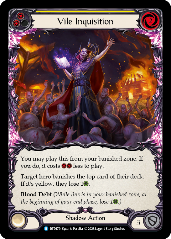 Vile Inquisition (Yellow) [DTD179] (Dusk Till Dawn)  Rainbow Foil | Magic Magpie