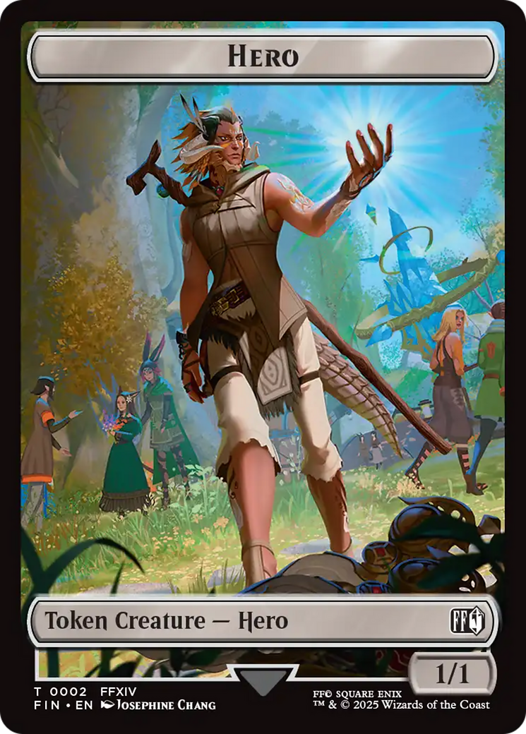 Hero (0002) // Wizard (0014) Double-Sided Token [FINAL FANTASY Tokens] | Magic Magpie