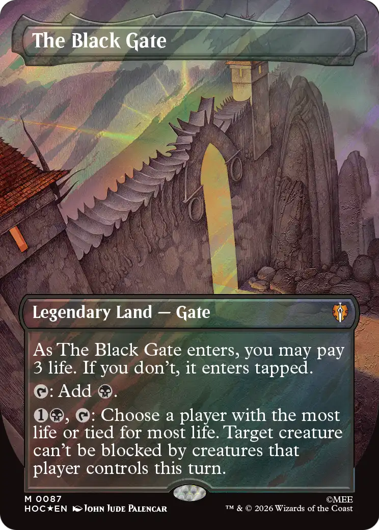 The Black Gate (Borderless) (Surge Foil) [The Hobbit: Eternal-Legal] | Magic Magpie