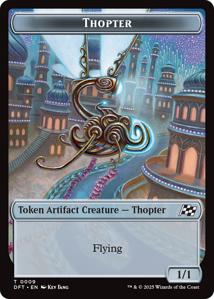 Golem (0015) // Thopter (0009) Double-Sided Token [Aetherdrift Tokens] | Magic Magpie