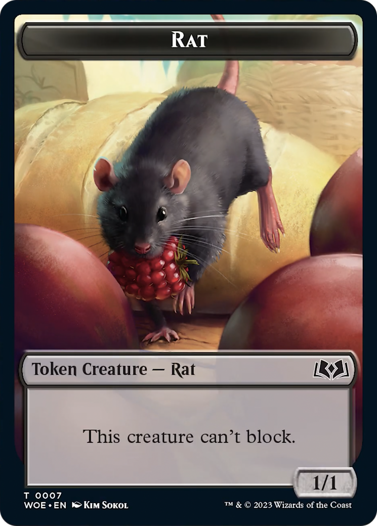 Rat // Food (0013) Double-Sided Token [Wilds of Eldraine Tokens] | Magic Magpie