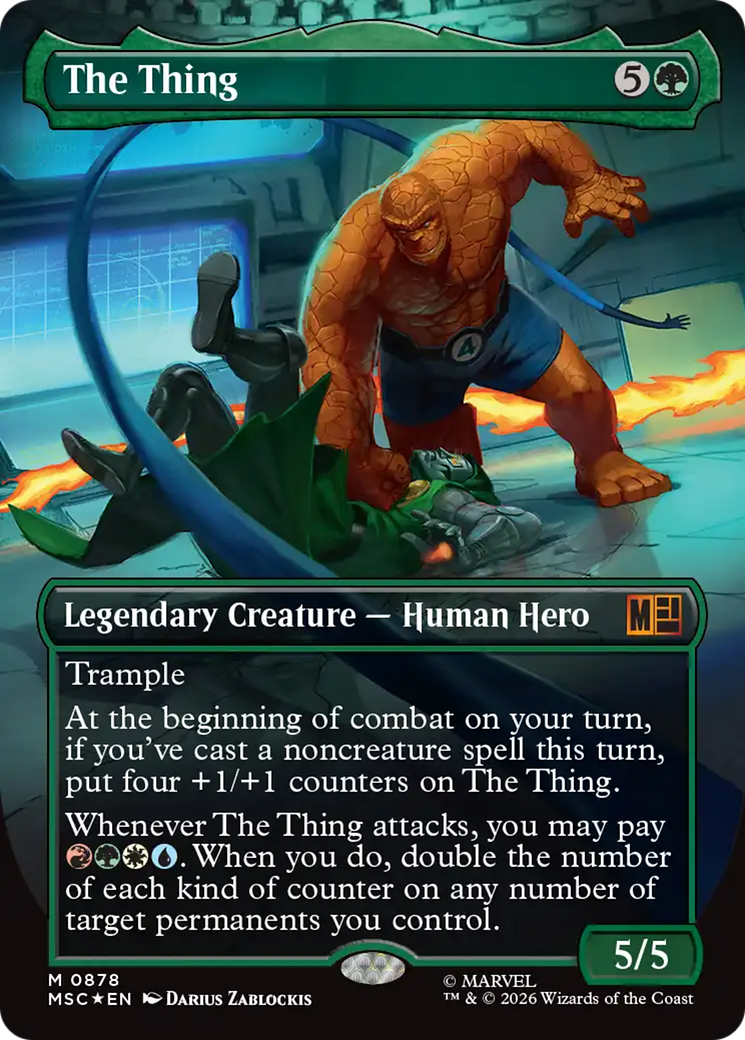 The Thing (Borderless) (Surge Foil) [Marvel Super Heroes Commander] | Magic Magpie