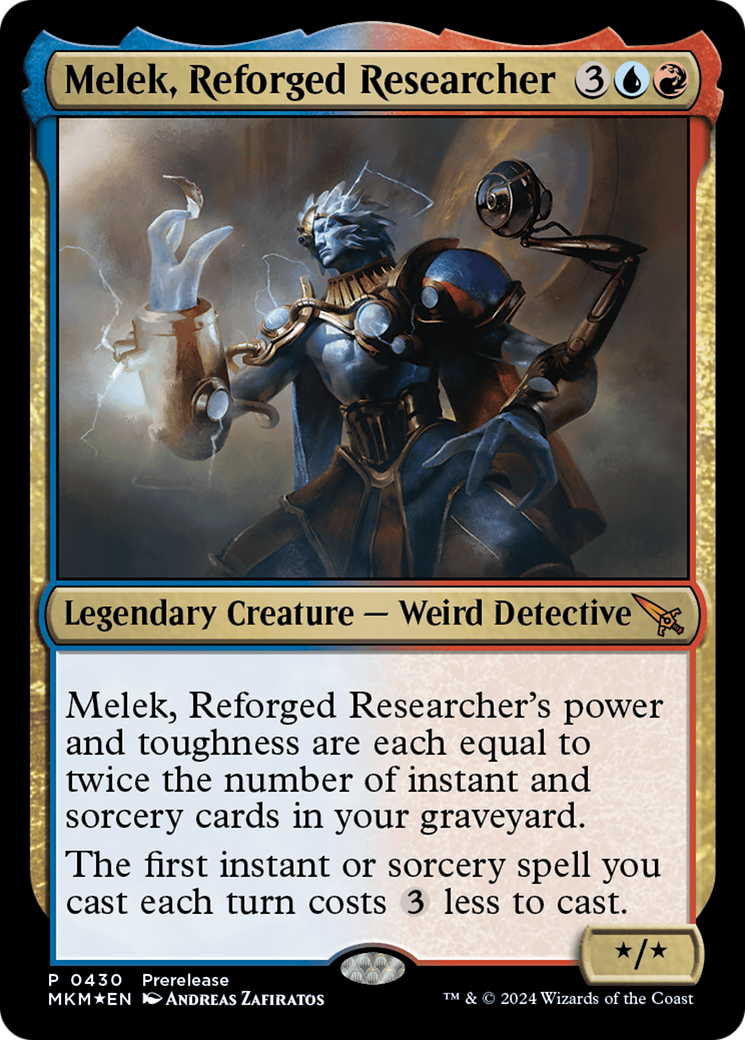 Melek, Reforged Researcher [Murders at Karlov Manor Prerelease Promos] | Magic Magpie