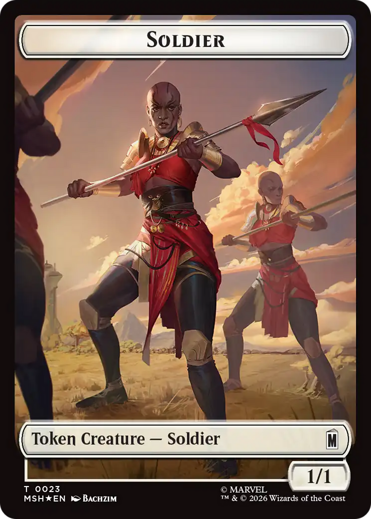 Copy // Soldier Double-Sided Token (Surge Foil) [Marvel Super Heroes Commander Tokens] | Magic Magpie