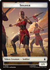 Copy // Soldier Double-Sided Token (Surge Foil) [Marvel Super Heroes Commander Tokens] | Magic Magpie