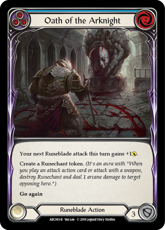 Oath of the Arknight (Blue) [ARC093-R] (Arcane Rising)  1st Edition Normal | Magic Magpie