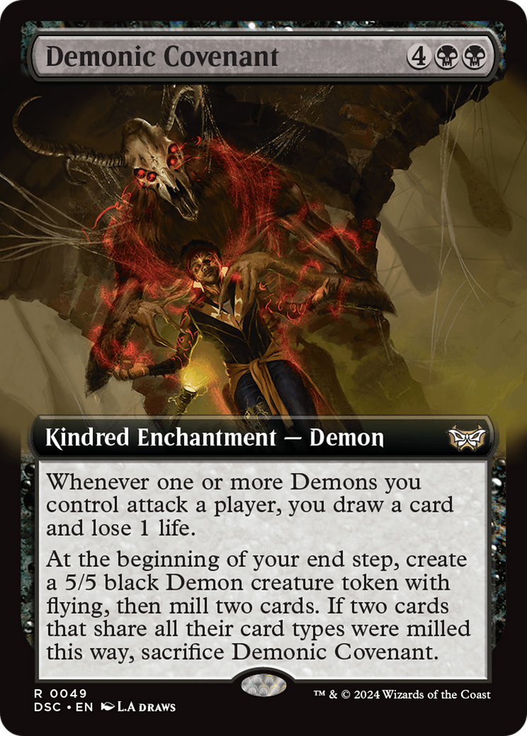 Demonic Covenant (Extended Art) [Duskmourn: House of Horror Commander] | Magic Magpie