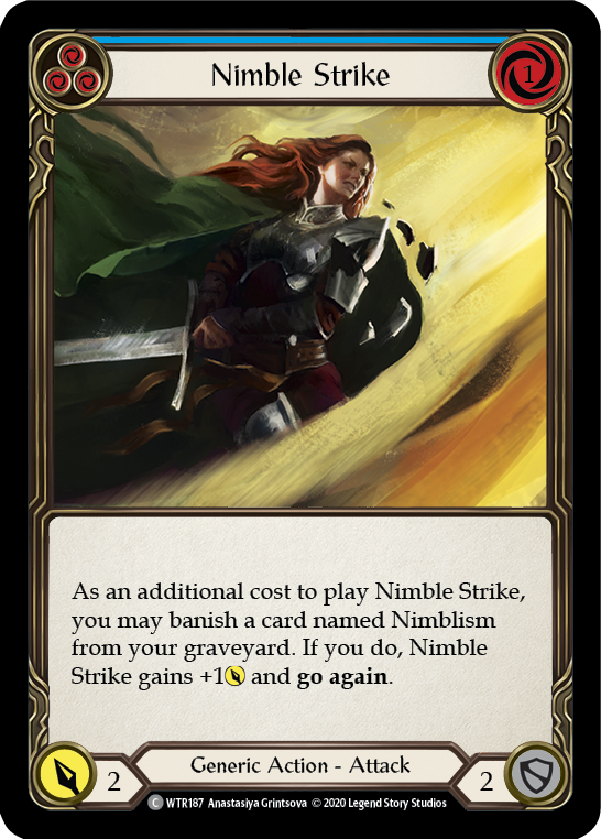 Nimble Strike (Blue) [U-WTR187] (Welcome to Rathe Unlimited)  Unlimited Rainbow Foil | Magic Magpie