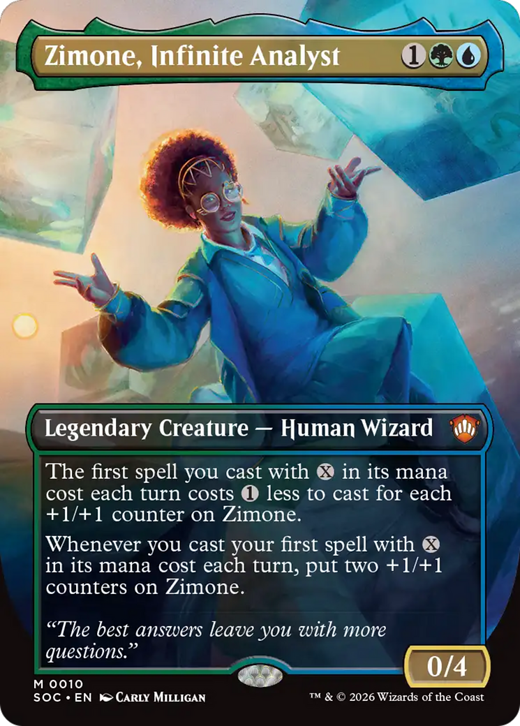 Zimone, Infinite Analyst (Borderless) [Secrets of Strixhaven Commander] | Magic Magpie