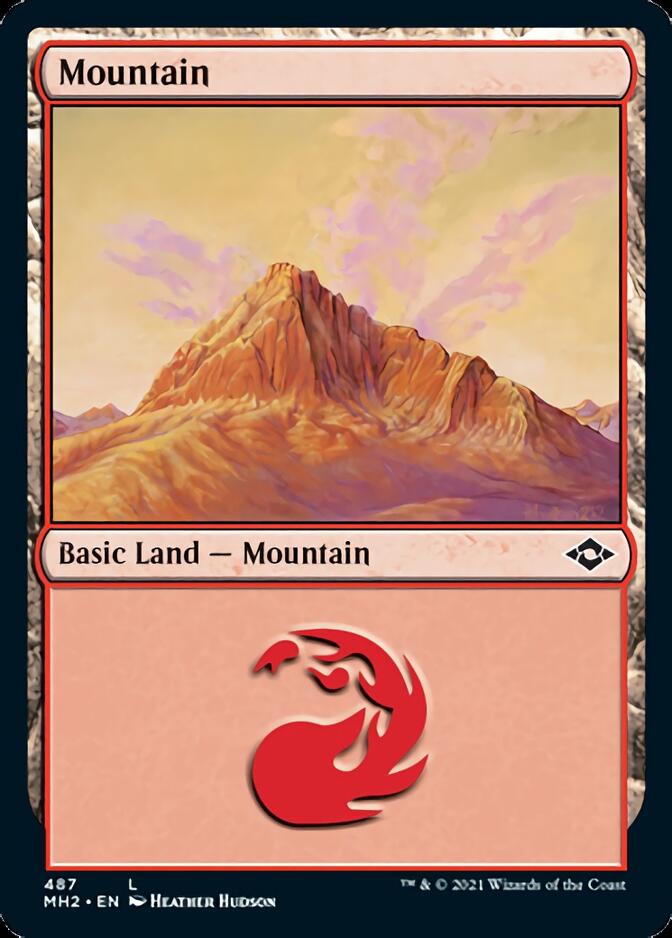 Mountain (487) (Foil Etched) [Modern Horizons 2] | Magic Magpie