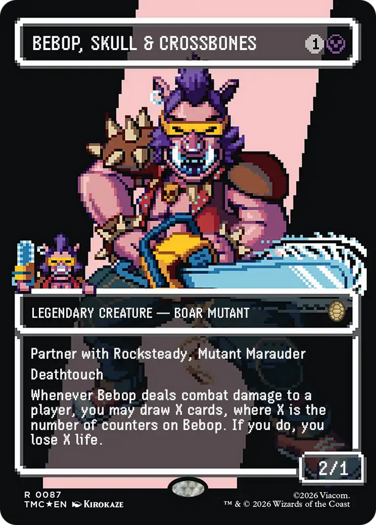 Bebop, Skull & Crossbones (Borderless) (Surge Foil) [Teenage Mutant Ninja Turtles Commander] | Magic Magpie