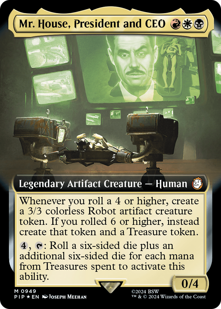 Mr. House, President and CEO (Extended Art) (Surge Foil) [Fallout] | Magic Magpie