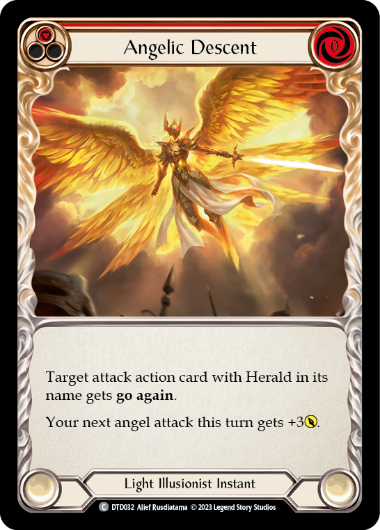 Angelic Descent (Red) [DTD032] (Dusk Till Dawn)  Rainbow Foil | Magic Magpie