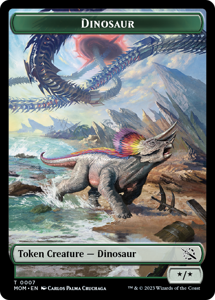 Treasure (21) // Dinosaur Double-Sided Token [March of the Machine Tokens] | Magic Magpie