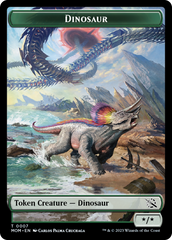 Warrior // Dinosaur Double-Sided Token [March of the Machine Tokens] | Magic Magpie