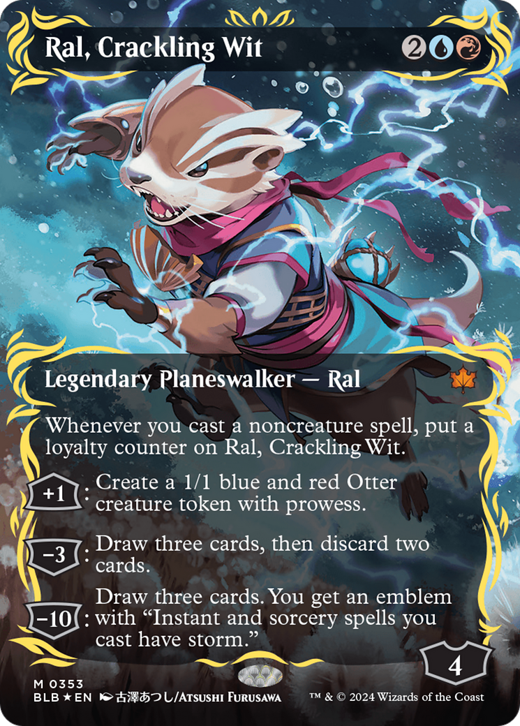 Ral, Crackling Wit (Borderless) (Raised Foil) [Bloomburrow] | Magic Magpie