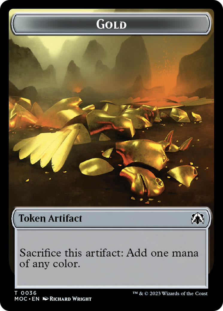 Thopter // Gold Double-Sided Token [March of the Machine Commander Tokens] | Magic Magpie