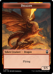 Dragon (Ripple Foil) // Treasure Double-Sided Token [Modern Horizons 3 Commander Tokens] | Magic Magpie