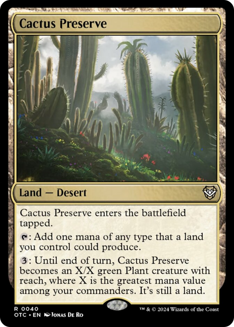Cactus Preserve [Outlaws of Thunder Junction Commander] | Magic Magpie