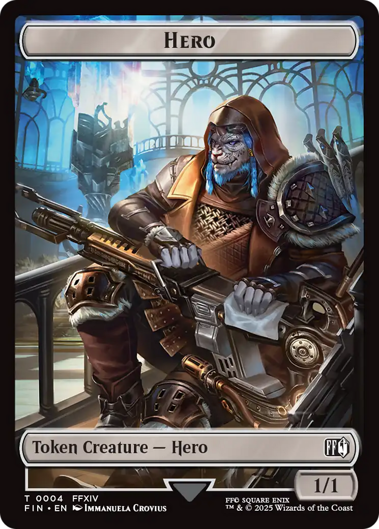 Bird // Hero (0004) Double Sided Token [FINAL FANTASY Commander Tokens] | Magic Magpie