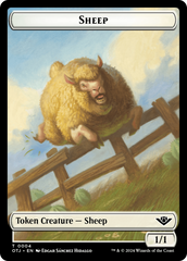 Mercenary // Sheep Double-Sided Token [Outlaws of Thunder Junction Tokens] | Magic Magpie