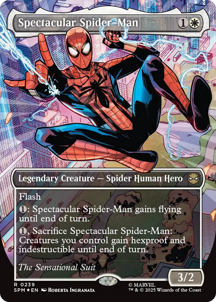 Spectacular Spider-Man (0239) (Borderless) (Textured Foil) [Marvel's Spider-Man] | Magic Magpie