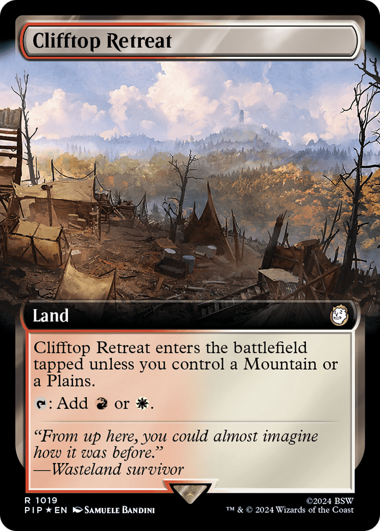 Clifftop Retreat (Extended Art) (Surge Foil) [Fallout] | Magic Magpie