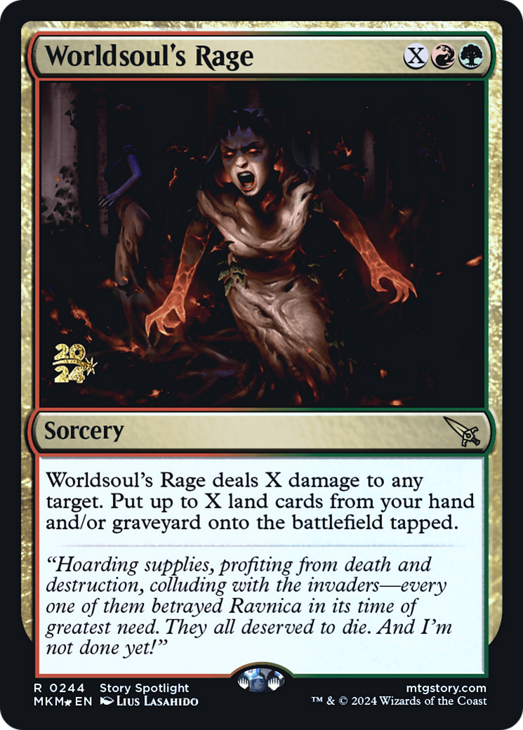 Worldsoul's Rage [Murders at Karlov Manor Prerelease Promos] | Magic Magpie