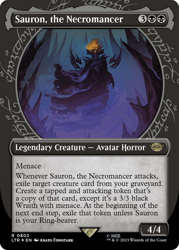 Sauron, the Necromancer (Showcase) (Surge Foil) [The Lord of the Rings: Tales of Middle-Earth] | Magic Magpie