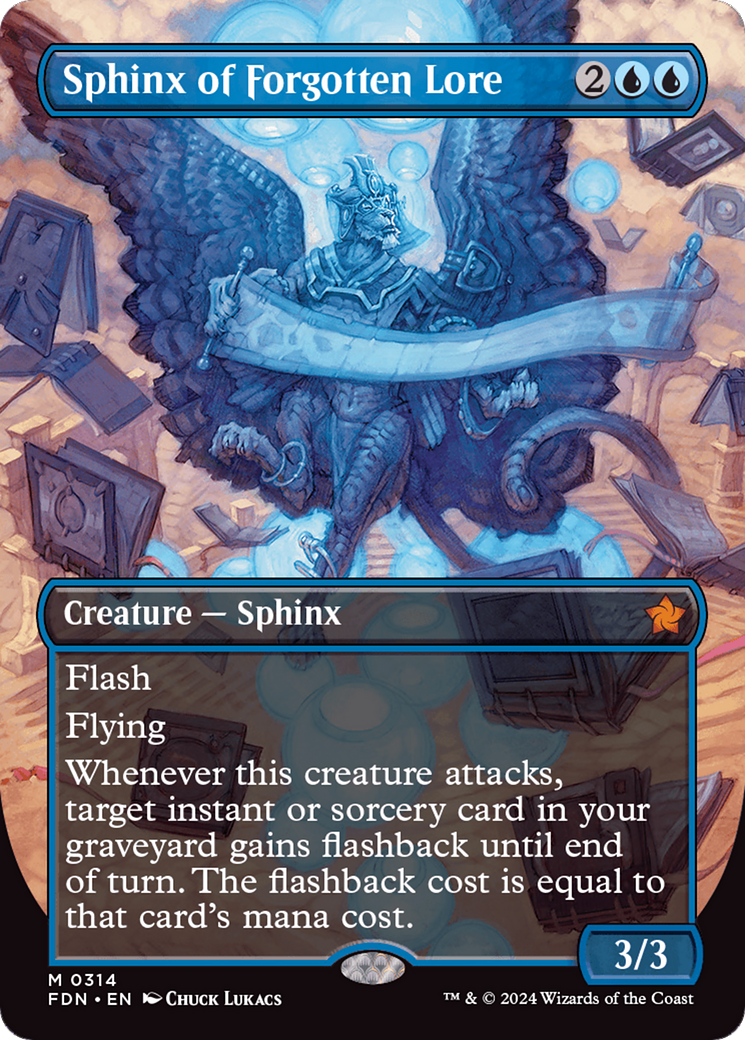 Sphinx of Forgotten Lore (Borderless) [Foundations] | Magic Magpie