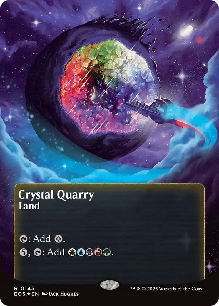 Crystal Quarry (0145) (Borderless) (Galaxy Foil) [Edge of Eternities: Stellar Sights] | Magic Magpie