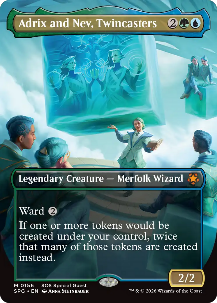Adrix and Nev, Twincasters (Borderless) [Secrets of Strixhaven Special Guests] | Magic Magpie