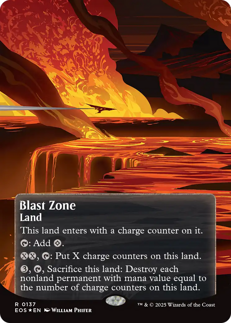 Blast Zone (0137) (Borderless) (Galaxy Foil) [Edge of Eternities: Stellar Sights] | Magic Magpie