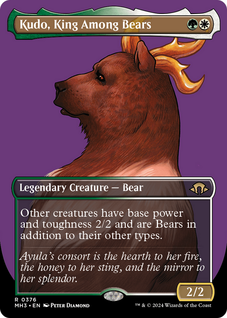 Kudo, King Among Bears (Borderless) [Modern Horizons 3] | Magic Magpie