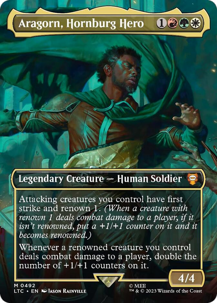 Aragorn, Hornburg Hero (Borderless) [The Lord of the Rings: Tales of Middle-Earth Commander] | Magic Magpie