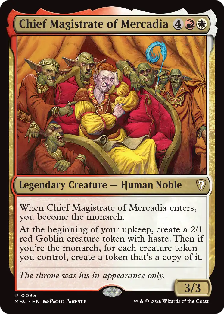 Chief Magistrate of Mercadia [Mystery Booster: Commander Edition] | Magic Magpie