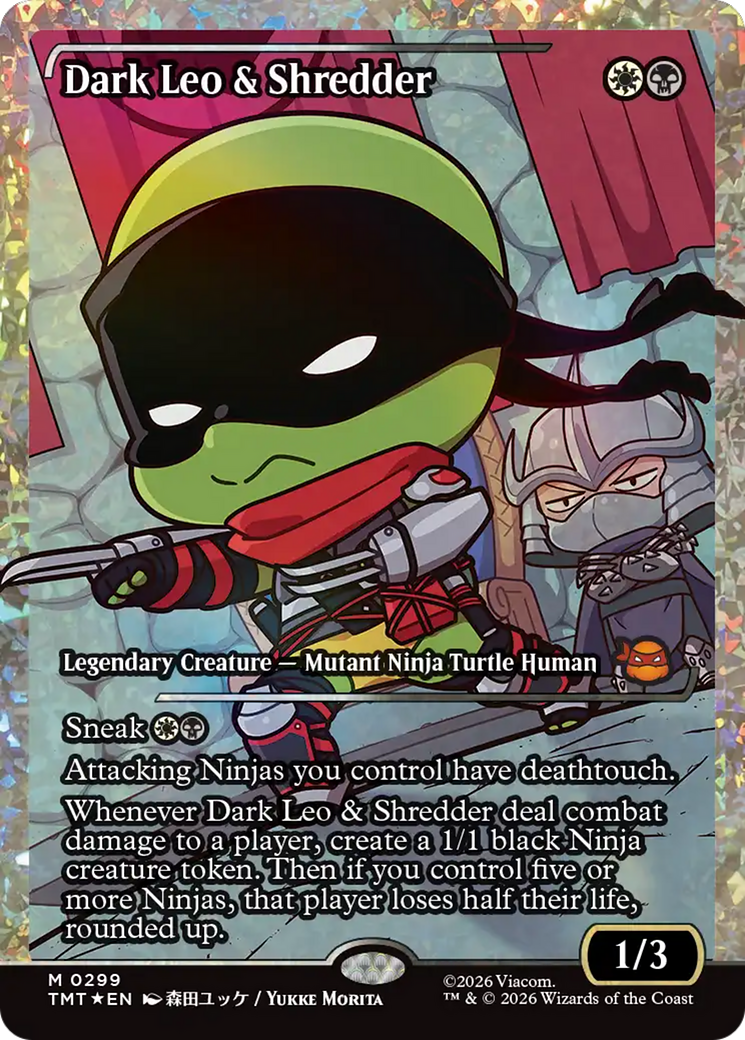 Dark Leo & Shredder (Showcase) (Fracture Foil) [Teenage Mutant Ninja Turtles] | Magic Magpie