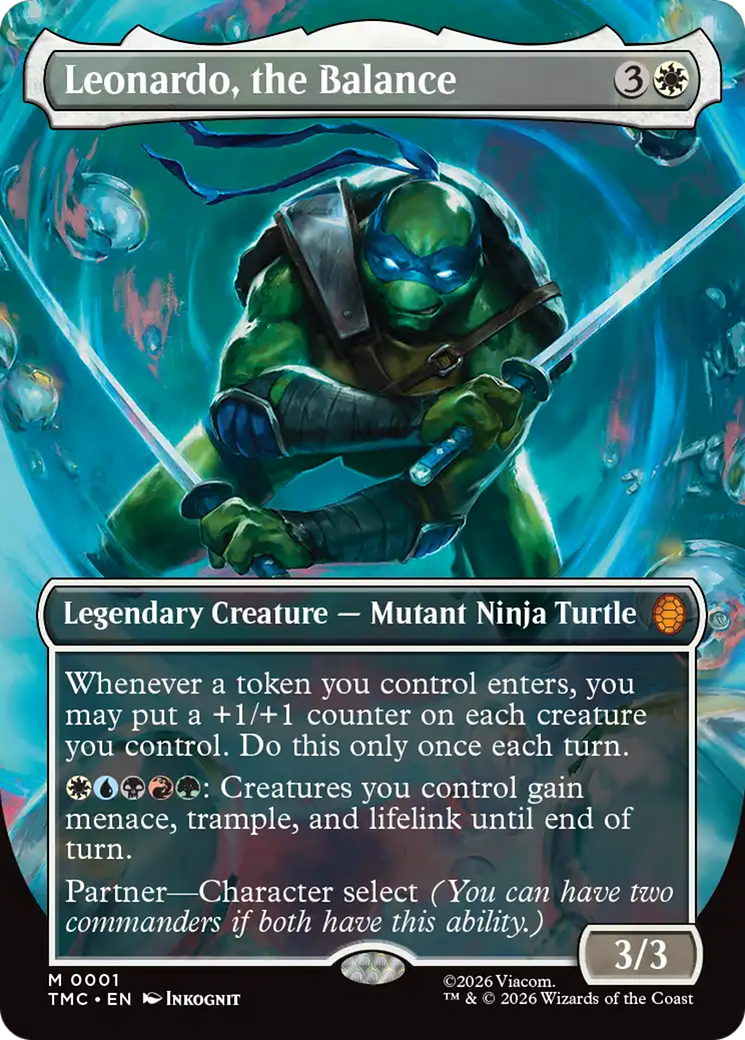 Leonardo, the Balance (Borderless) [Teenage Mutant Ninja Turtles Commander] | Magic Magpie