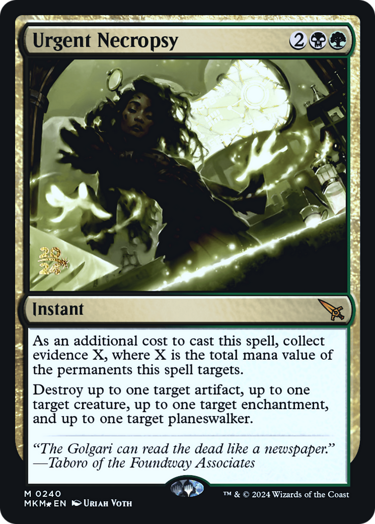 Urgent Necropsy [Murders at Karlov Manor Prerelease Promos] | Magic Magpie