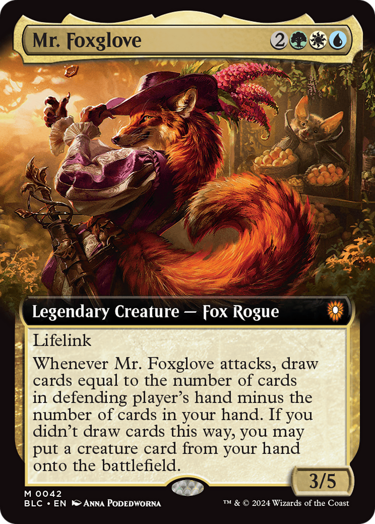 Mr. Foxglove (Extended Art) [Bloomburrow Commander] | Magic Magpie