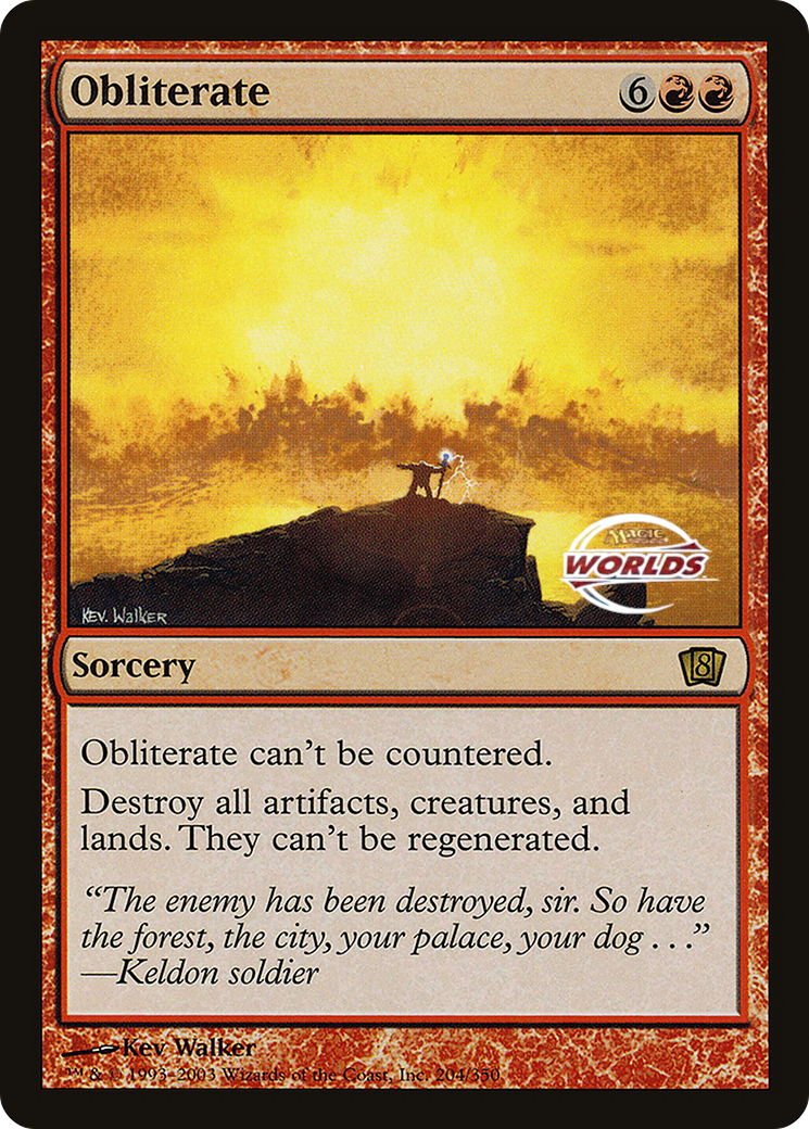 Obliterate (World Championship 2003) [Oversize Cards] | Magic Magpie