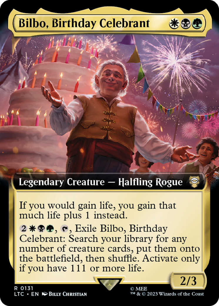 Bilbo, Birthday Celebrant (Extended Art) [The Lord of the Rings: Tales of Middle-Earth Commander] | Magic Magpie