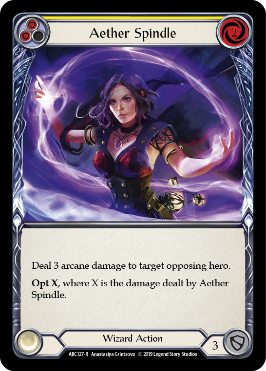 Aether Spindle (Yellow) [ARC127-R] (Arcane Rising)  1st Edition Rainbow Foil | Magic Magpie