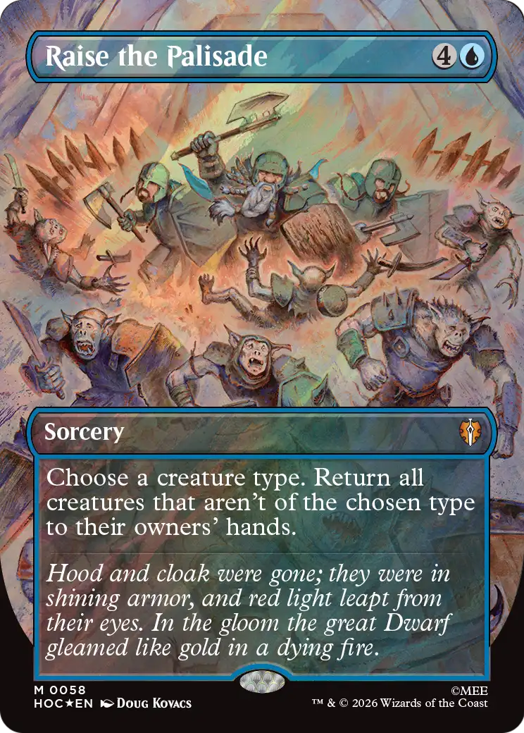 Raise the Palisade (Borderless) (Surge Foil) [The Hobbit: Eternal-Legal] | Magic Magpie