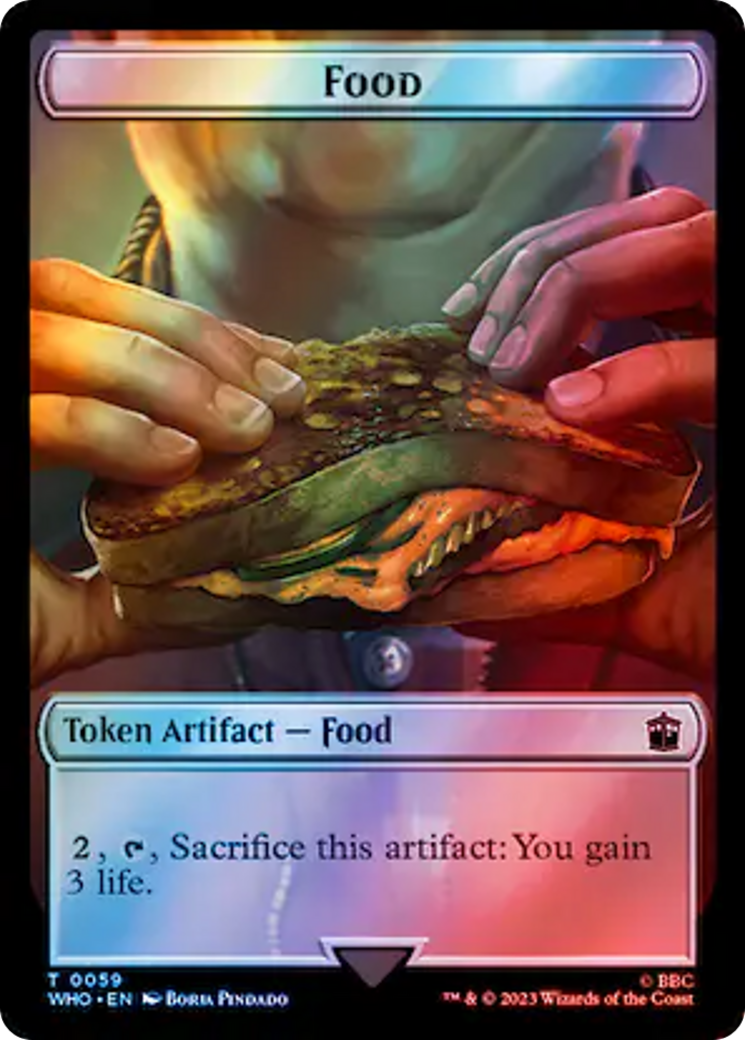 Alien // Food (0059) Double-Sided Token (Surge Foil) [Doctor Who Tokens] | Magic Magpie