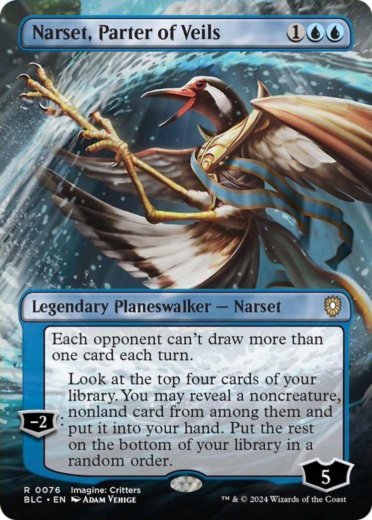 Narset, Parter of Veils (Borderless) [Bloomburrow Commander] | Magic Magpie